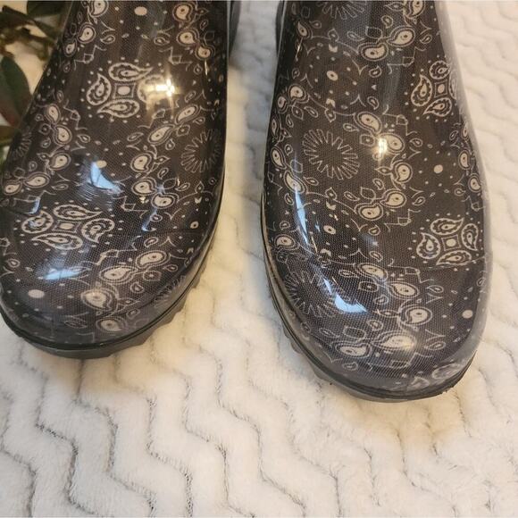 UGG SHAYE TALL BANDANA PAISLEY BLUE RAIN BOOTS SIZE 7 - Picture 6 of 12